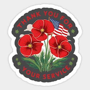 Poppy Tribute-Honoring Our Veterans on Memorial Day Sticker